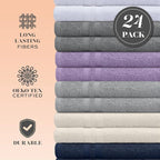 White Classic Wealuxe Multi Washcloths 24 Pack - Image 2