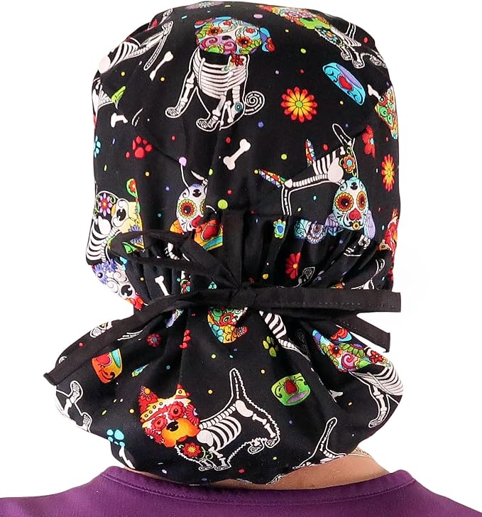 Sparkling EARTH Big Hair Ponytail Classic Surgical Style Scrub Working Cap - Image 2