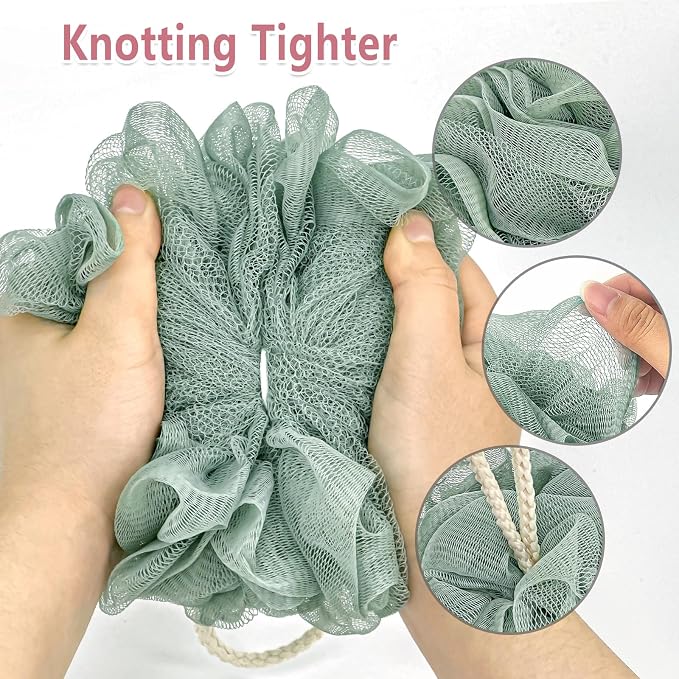 Rnoafmu Shower Loofah Bath Sponge, 60G Loofah Exfoliating Body Scrubber - Image 4