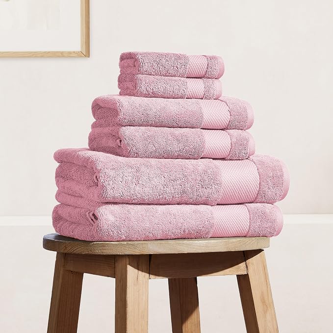 BIOWEAVES 100% Organic Cotton Bath Towel Set | 700 GSM Plush 6-Piece Premium by BIOWEAVES