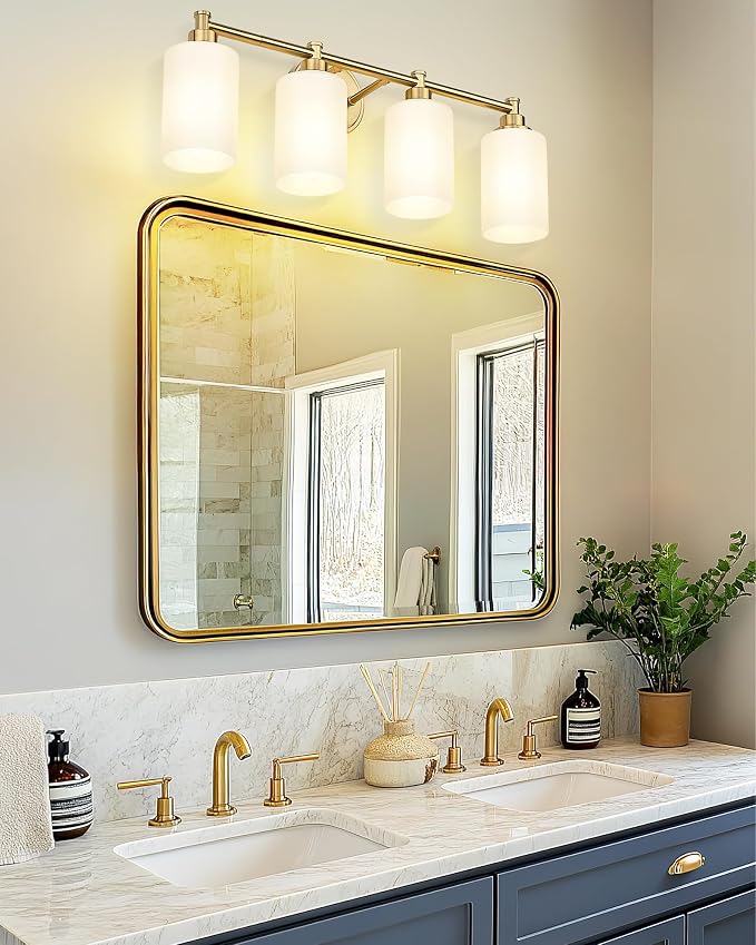 FEMILA 25" Brushed Gold Bathroom Light Fixtures, 4 Light Vanity Light Fixture - Image 4