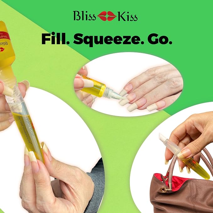 Bliss Kiss Refillable Squeeze Cuticle Oil Pen, Empty 3-Pack - Image 3
