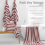 8 Piece Bathroom Towel Set |2 Oversized Bath Towels, 2 Hand Towels, 4 - Image 4