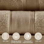 Madison Park 800GSM Bathroom Towel Set of 8 100% Cotton Bath Towel Set - Image 4
