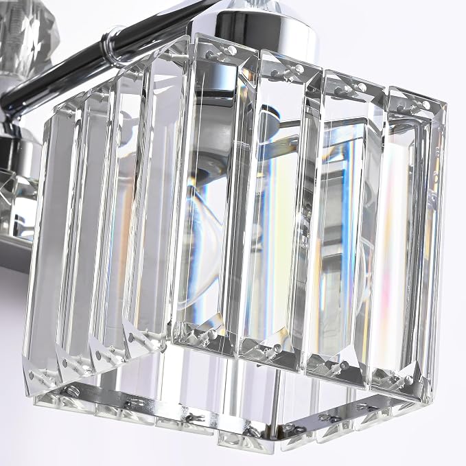 PRESDE Crystal 2 Light Bathroom Vanity Lights Chrom Bathroom Lights Fixtures - Image 5