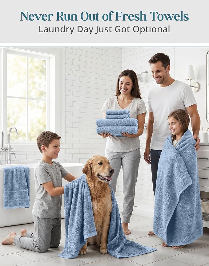 Casa Platino Premium Cotton Bath Towel 12 Piece Set - Image 4