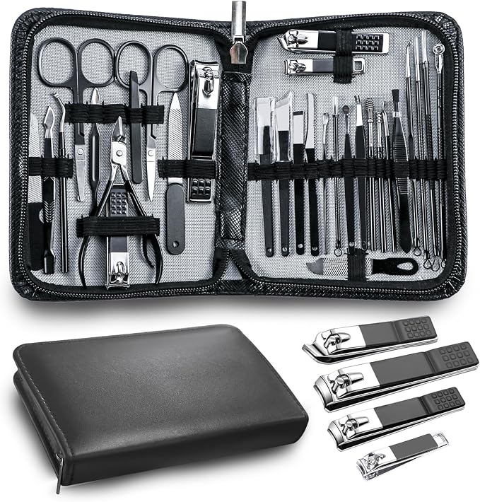 Manicure Pedicure Kit Professional 30pcs Complete Nail Care kit，fingernail and by AndreaBeautyLife