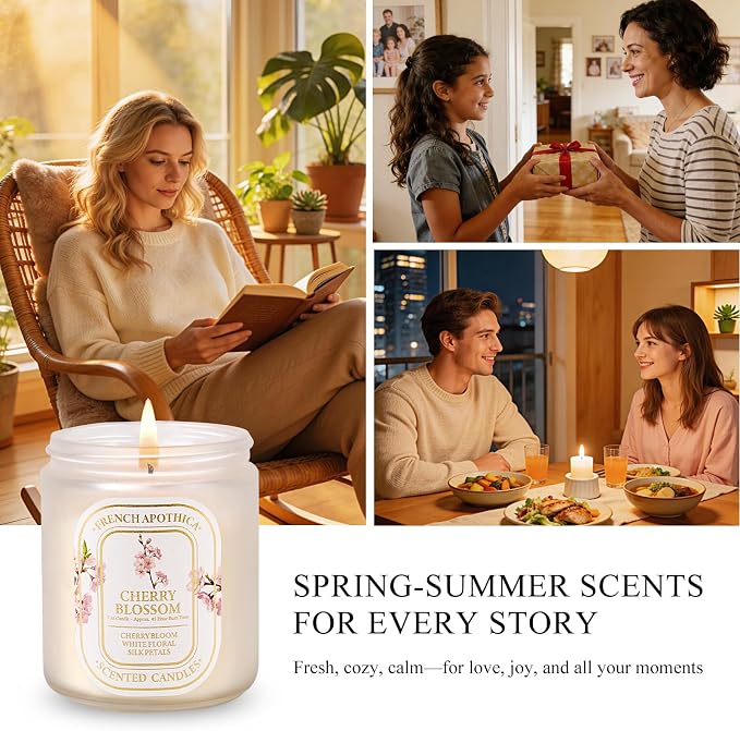 Scented Candle Gift Set, 4 Pack 7oz Natural Soy Wax Aromatherapy Candles - Image 4