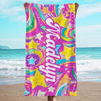 JML Custom Beach Towel with Name, Personalized Microfiber Beach Towel with Name by JML