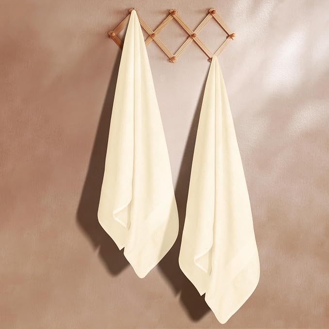 GLAMBURG Premium Cotton Oversized 2 Pack Bath Sheet 35x70-100% Pure Cotton - Image 3
