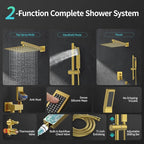SR SUN RISE 12 Inch Brushed Gold Shower Faucet Set, Wall-Mount Adjustable - Image 3