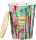M&SENSE Large Watermelon Scented Soy Candle, 35oz 150 Hours 3-Wick Clean Burning by MSENSE