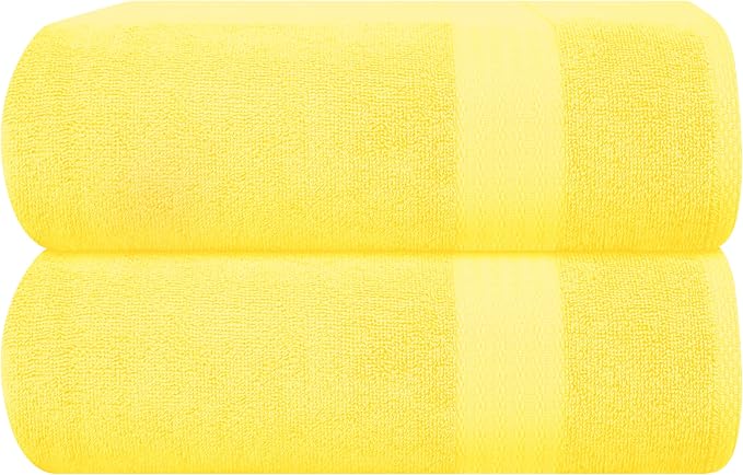 GLAMBURG Premium Cotton Oversized 2 Pack Bath Sheet 35x70-100% Pure Cotton by GLAMBURG