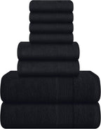 Belizzi Home 8 Piece Towel Set 100% Ring Spun Cotton, 2 Bath Towels 27x54 by Unknown