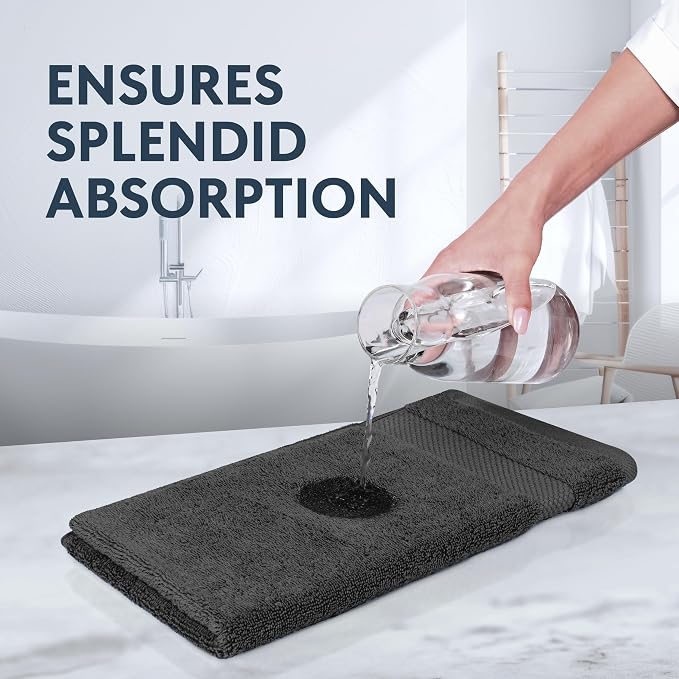 White Classic Luxury Charcoal Hand Towels - Image 4