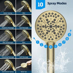 Hibbent All Metal CUPC Certified Shower Head, Handheld Showerhead Combo - Image 5