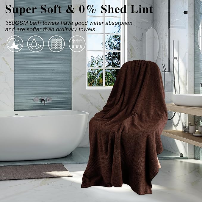 SEISSO Bath Towels, Extra Absorbent & Quick Drying Lightweight Fiber Towels - Image 2
