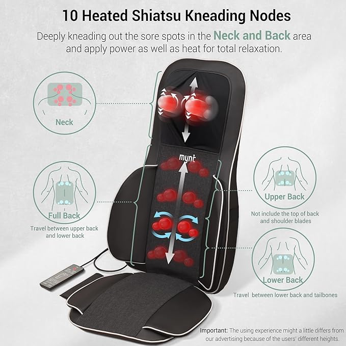Mynt FSA Eligible HSA Approved Shiatsu Neck and Back Massager - Image 3