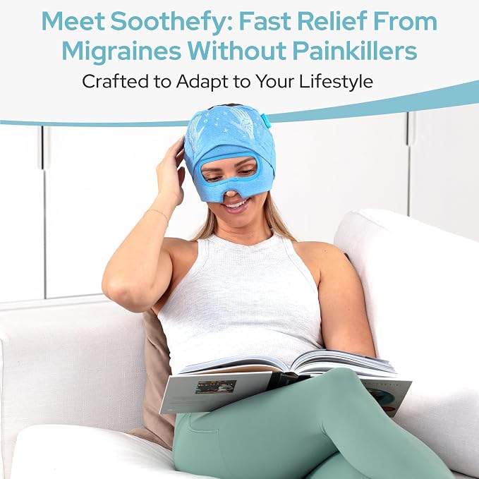 Migraine Relief Cap with Slide-Up Eye Mask - Image 2