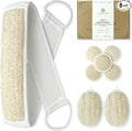 Premium Natural Loofah Exfoliating Scrubber Set by ArtmuJohn