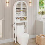 HMstone Over The Toilet Storage Cabinet, Arched Bathroom Organizer and Storage - Image 8