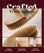 POPCHOSE Dry Brushing Body Brush, Natural Bristle Dry Skin Exfoliating Brush - Image 3