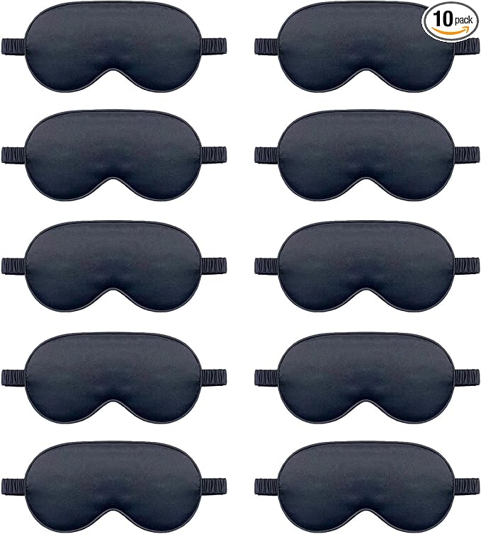 10 Pack Sleep Mask, Silk Eye Mask, by QISEQIRO