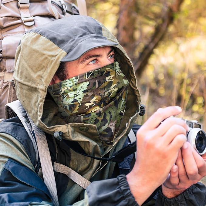 SATINIOR Summer Camo Neck Gaiter UV Protection Cooling Face Mask Sun Hood - Image 4
