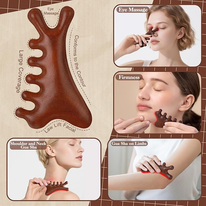 ProSuites 3 Pcs Wooden Head Scalp Massager Comb, Head Massage Tool - Image 4