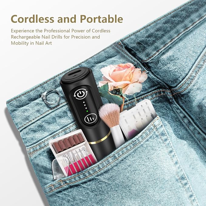 TUOBEO Cordless Nail Drill Electric Rechargeable File Kit, Professional Efile - Image 7