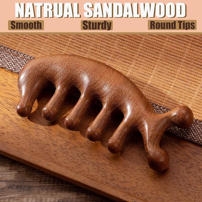 Wooden Scalp Massager for Scalp Gua sha, Massage Comb, Wooden Head Massager - Image 2