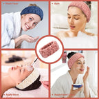 Chuangdi 3 Pieces Spa Headband for Women Facial Makeup Headband Soft Terry - Image 6