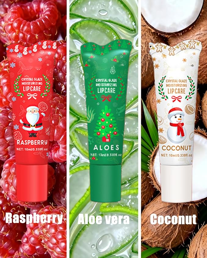 Christmas Moisturizing Lip Balm Gift Set, Non-sticky Long Lasting Clear Jelly - Image 2