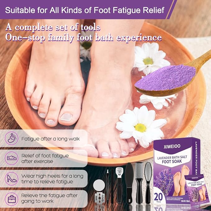 40 Packs of Foot Bath soak Salts kit Lavender Epsom Salts Tea Tree Oil Dry - Image 5