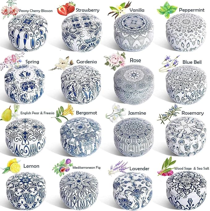 YOROXRG Scented Candles Gifts Set 16 Pack Soy Wax Travel Tin Jar Candles - Image 2
