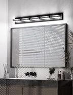 VOLISUN Modern 5-Light, 40-Inch Black Bathroom Vanity Light Fixtures, 360 - Image 2
