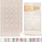 Premium 100% Cotton Turkish Towel – Vintage Light Grey, 35”x 67” – Quick Dry by MEBIENTOUCHEDELANATURE