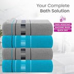 CASA COPENHAGEN X Line 4Pcs 100% Egyptian Cotton Designer Hand Towels Gift Set- - Image 3