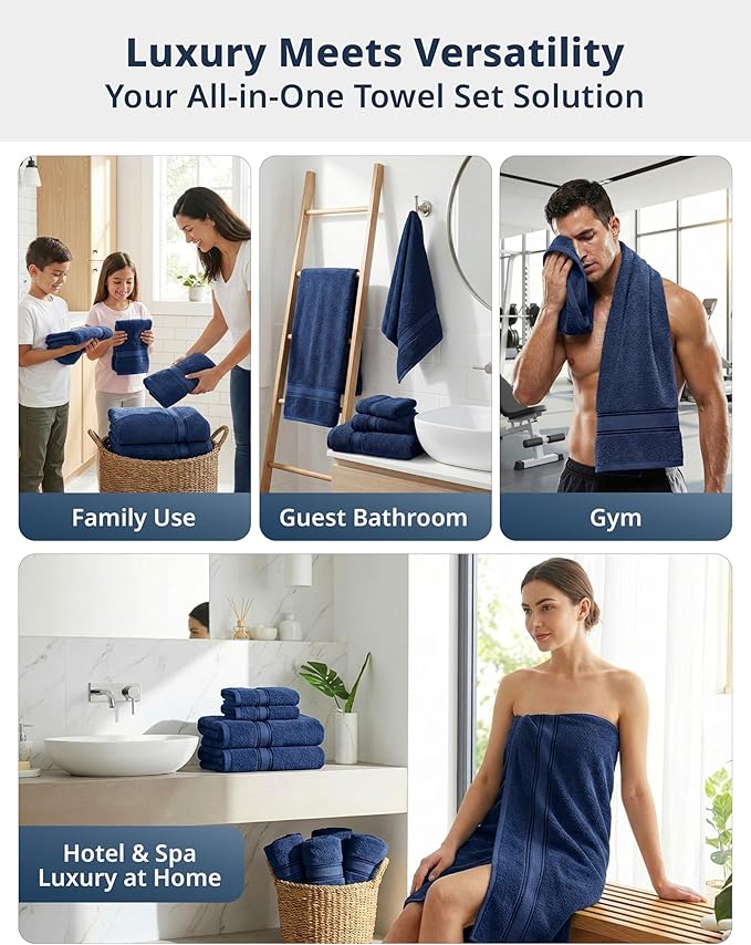 LANE LINEN Luxury Bath Towels Set - Image 3
