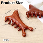 4 in 1 Natural Sandalwood Gua Sha Massage Tool, Face Eye Neck & Body Meridian - Image 2