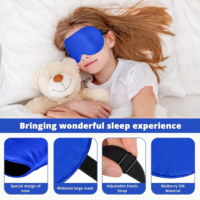 Kids Sleep Mask Eye Cover, 100% Real Natural Pure Silk Eye Mask - Image 3