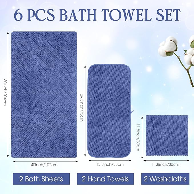 Peryiter Oversized Bath Towels Set of 6 - Image 2