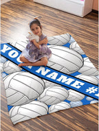 Custom Volleyball Blanket, Personalized Sport Throw - Image 4