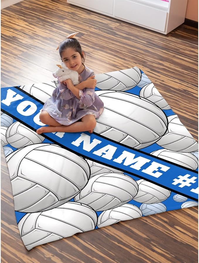 Custom Volleyball Blanket, Personalized Sport Throw - Image 4