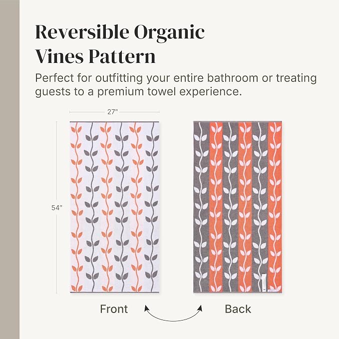 Modern Threads Natural Vine 6-Piece 100% Cotton Towel Set – Yarn Dyed Jacquard - Image 6