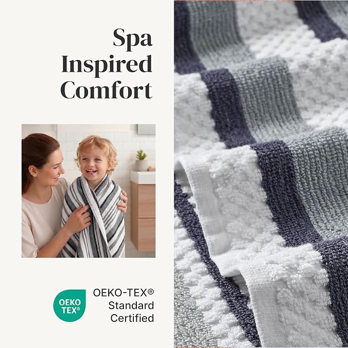 Modern Threads Pax 6-Piece Reversible Yarn Dyed Jacquard Towel Set - Image 4