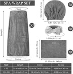 Tigeen Plus Size Towel Wrap for Women Spa Robe Set - Image 2