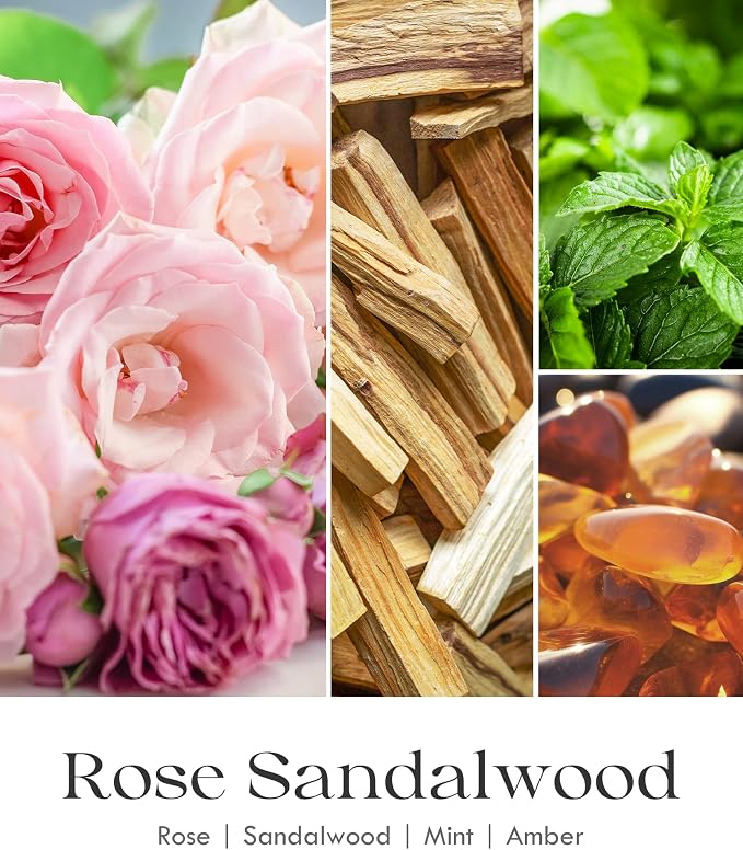 AOOVOO Rose Sandalwood Candles - 9 oz Scented Candles - Image 4