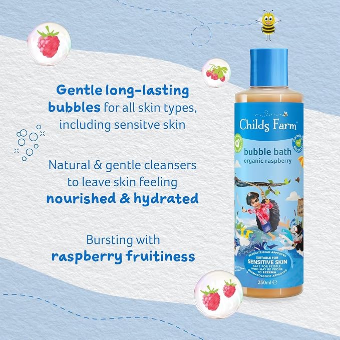 Childs Farm, Kids Bubble Bath for Dry, Sensitive Skin, Organic Raspberry - Image 3