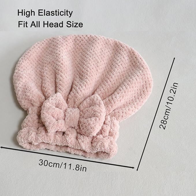 Jseng 3PC Microfiber Hair Towel Caps, Extreme Soft & Ultra Absorbent, Fast - Image 2